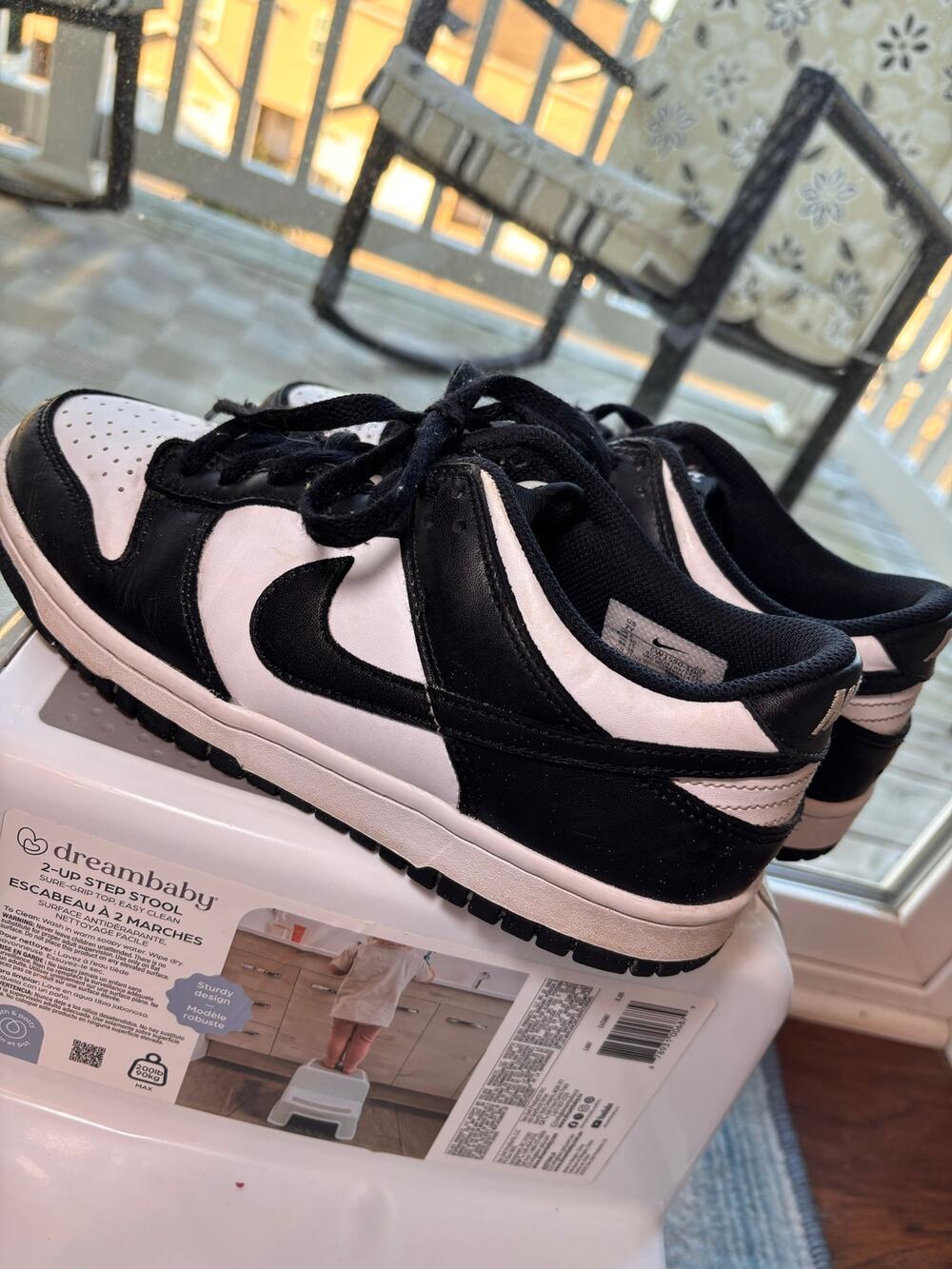 Nike Dunk Low Panda Black White Sneakers Youth 7Y / Women’s 8.5 CW1590-100